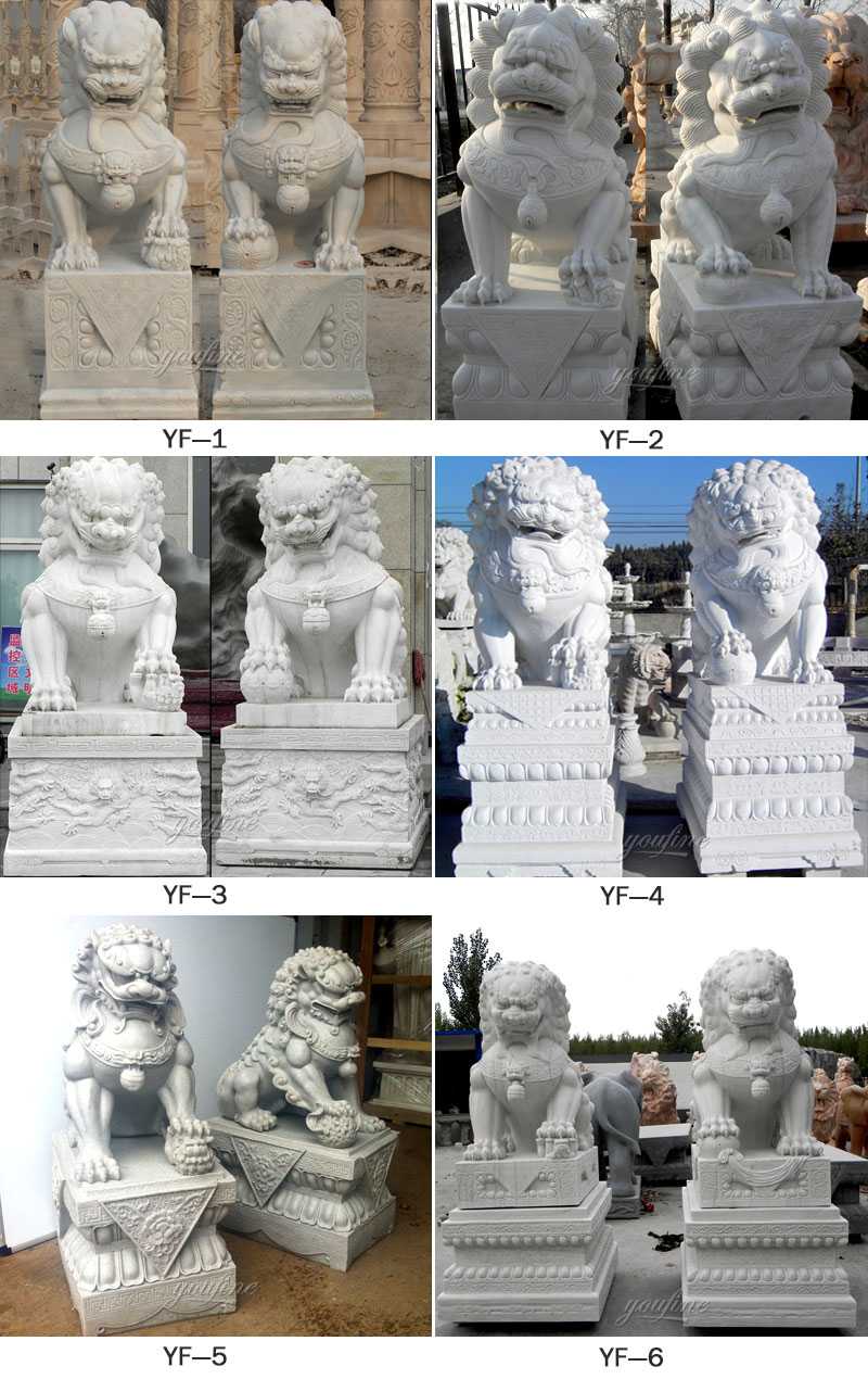 life size marble Chinese Fu or Foo dog statues for sale