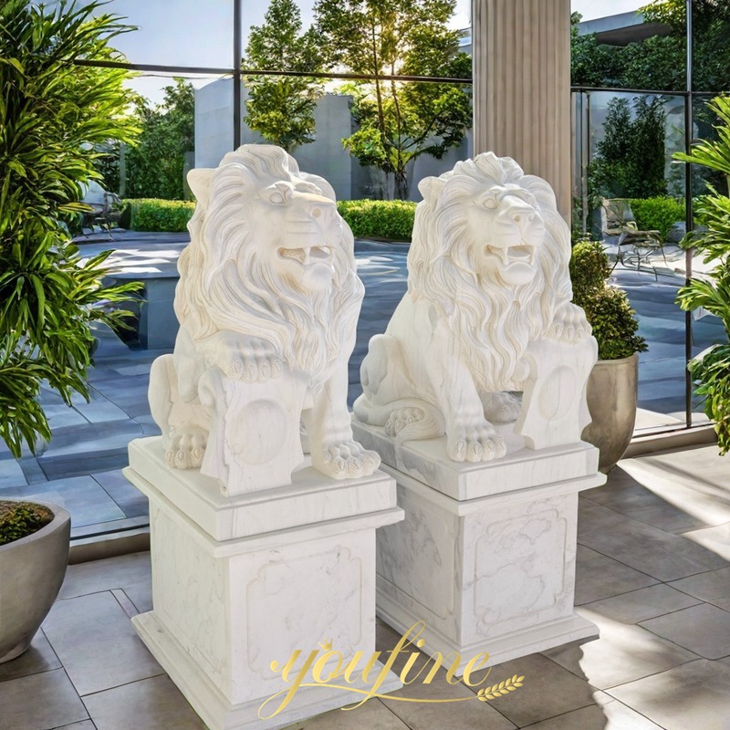 marble lion statue for front porch