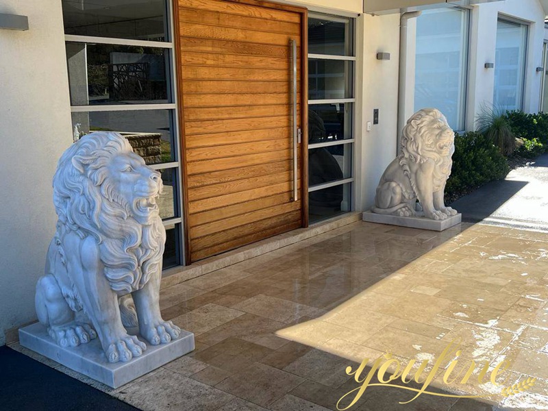 marble lion statues