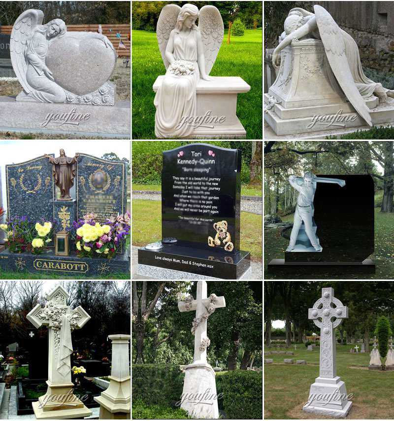 Angel heart headstone monument