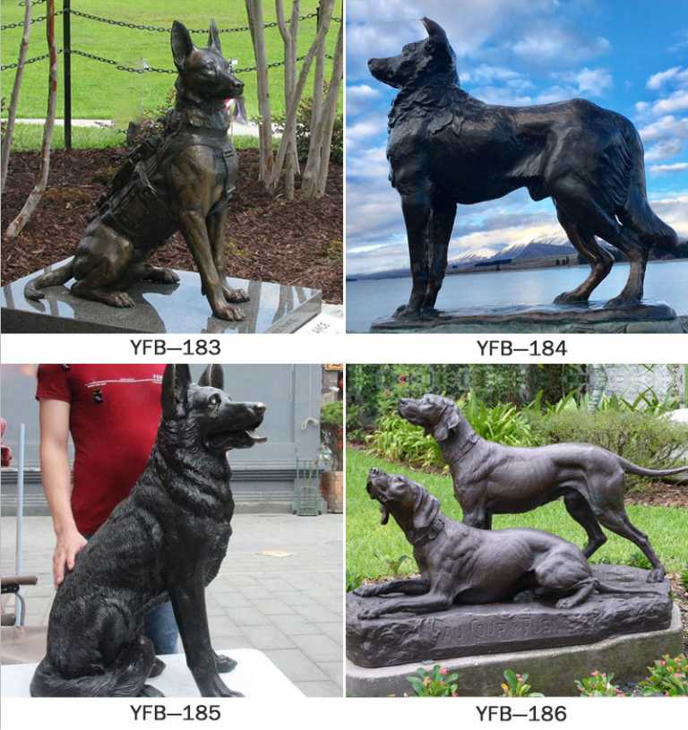 Custom Made Casting Bronze Dog Garden Statues Large Outdoor Dog Statues ...