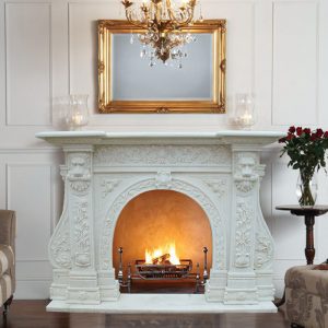 White Marble Fireplace Mantels and Surrounds