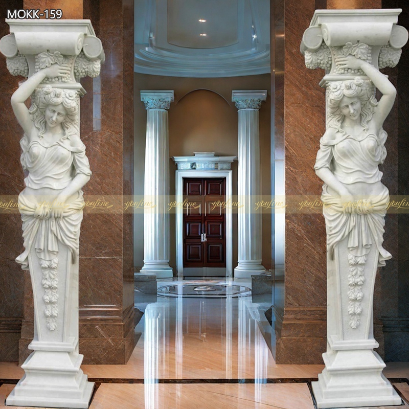 White Greek Figure Statue Columns 