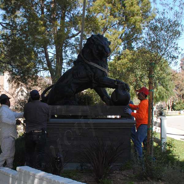 Life Size Guardian Bronze Lion Statues For Front Porch For Our American   Life Size Lion Statue For Front Porch 