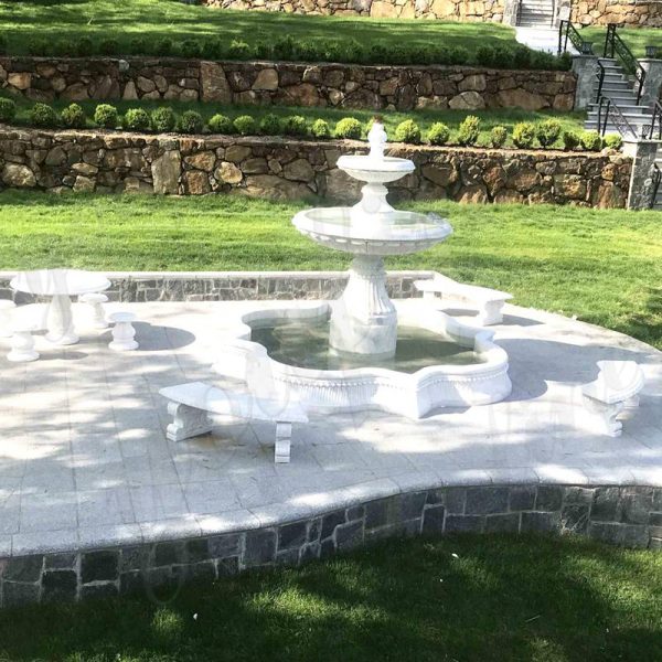 outdoor tiered fountain