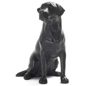 black lab yard statue