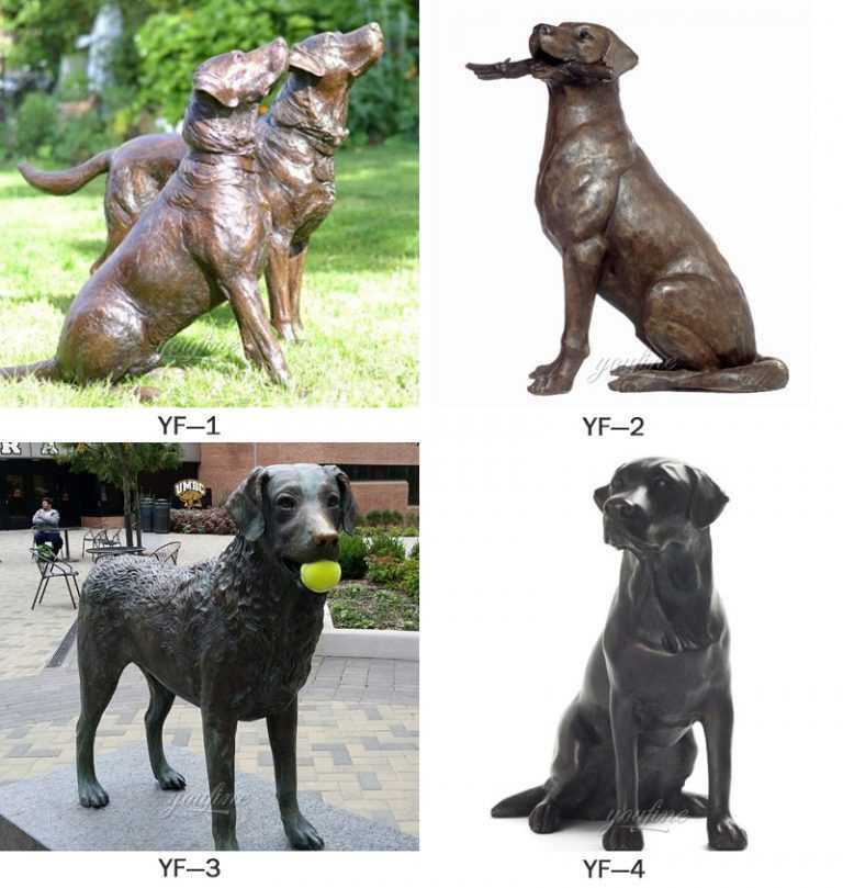 black lab lawn statue