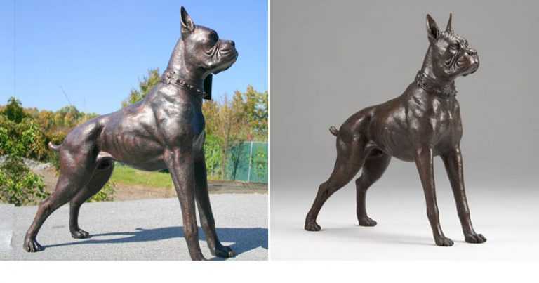 boxer lawn statue