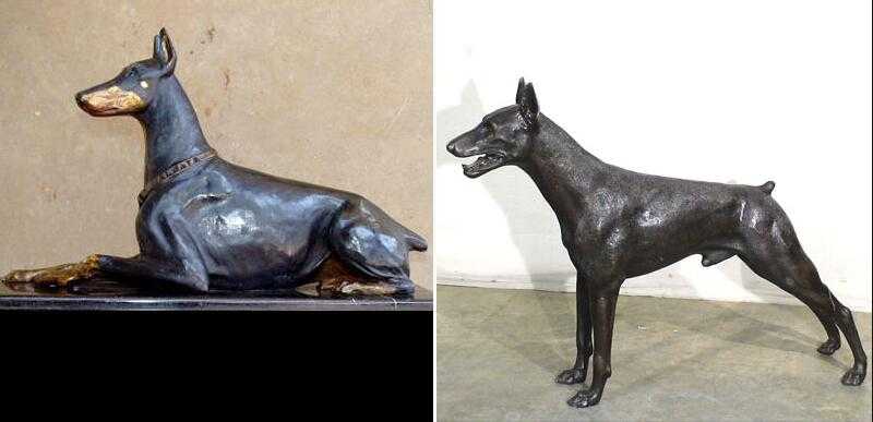 doberman yard statue