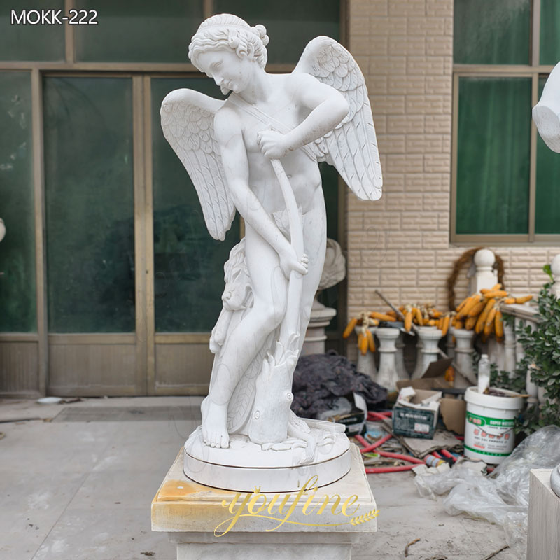 Cupid Cutting His Bow Angel Statue