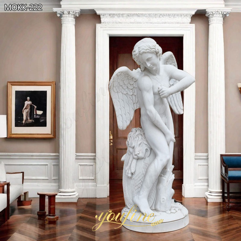 Cupid Cutting His Bow Marble Angel Statue