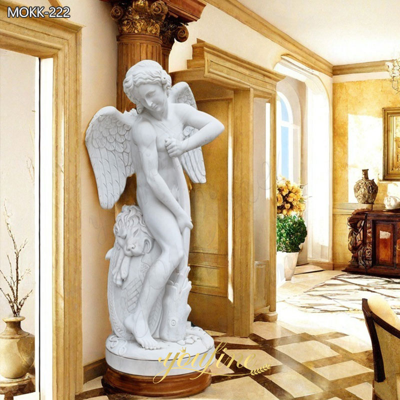 Cupid Cutting His Bow Marble Statue