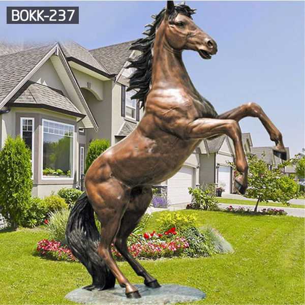 Large Bronze Outdoor Life Size Jumping Hoof Horse Statue For Sale-BOKK ...