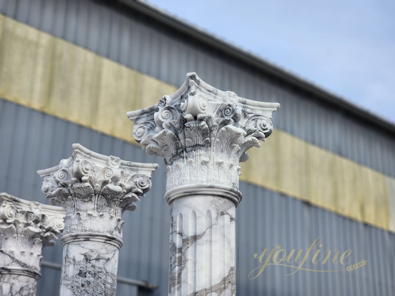 Large White Natural Marble Greek Columns