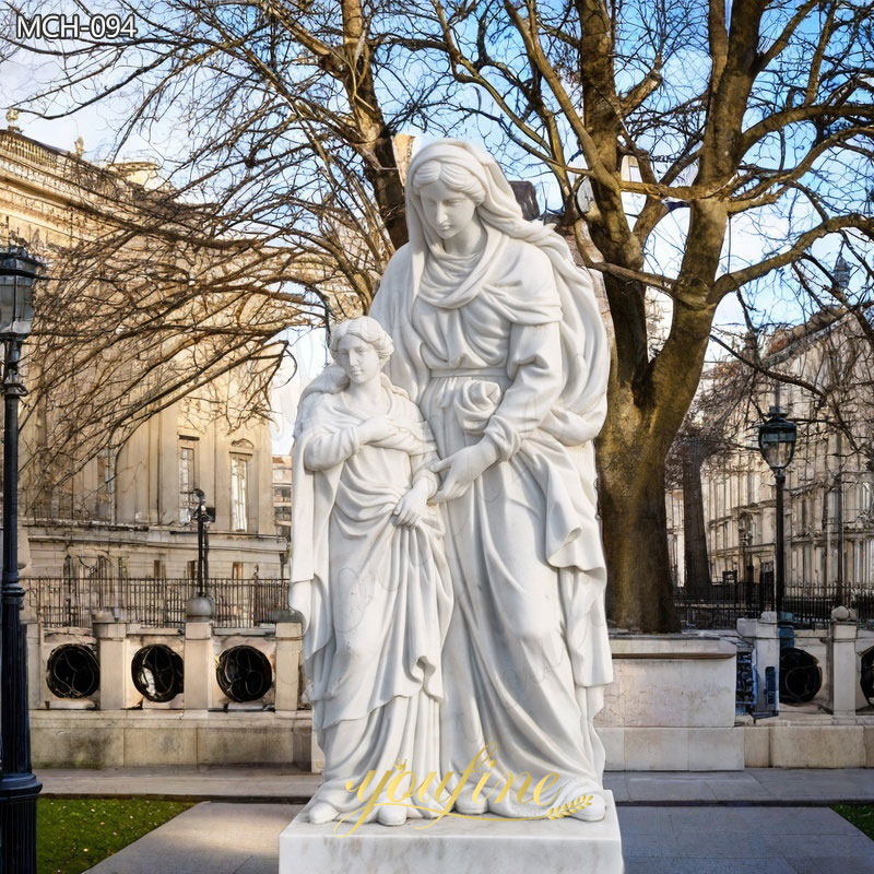 Marble St Anne and Mary Statue