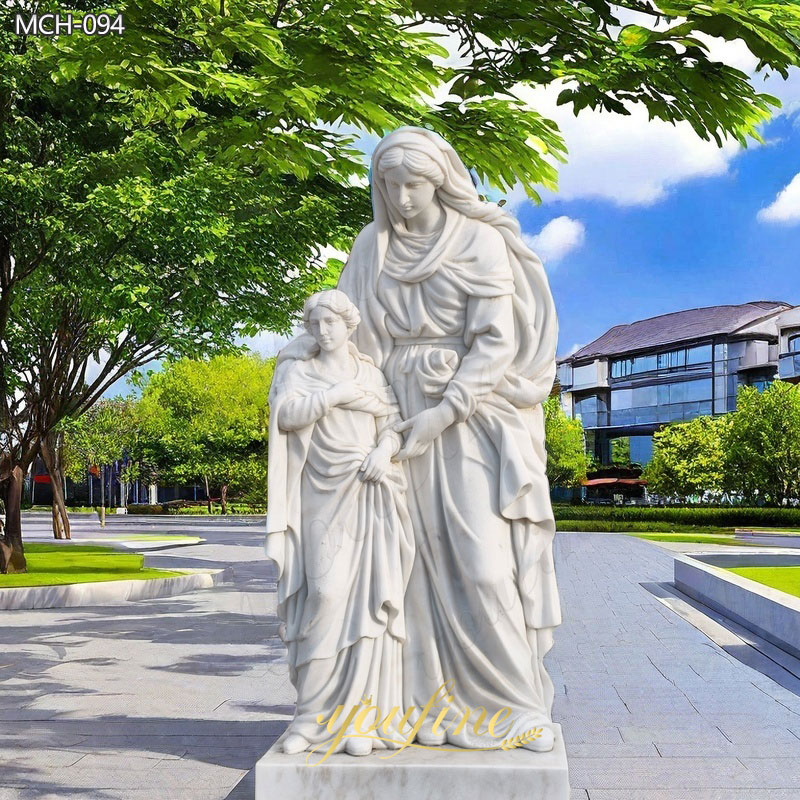 Outdoor Marble St Anne and Mary Statue