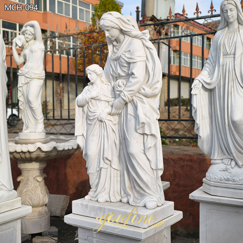 Outdoor garden Marble St Anne and Mary Statue