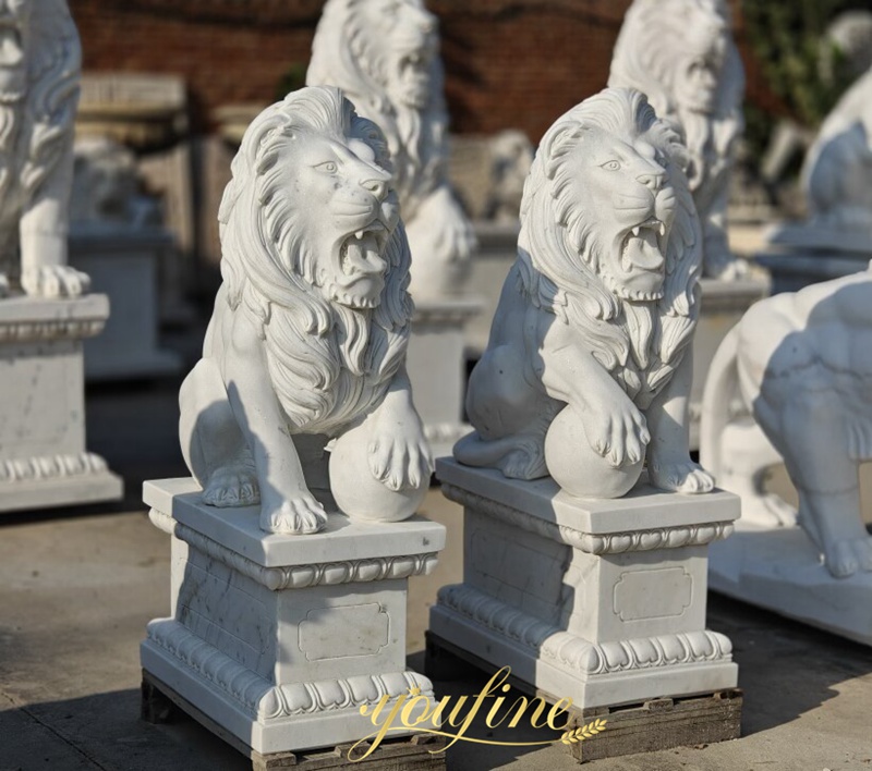 Pair of Stone Lion Statue for outdoor