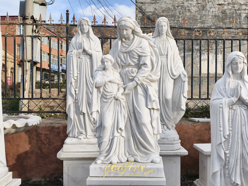 lifesize Marble St Anne and Mary Statue