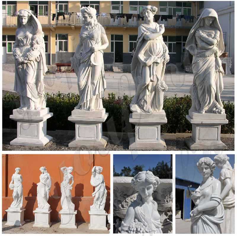 Life Size the Four Goddesses of the Seasons Marble Statues for Outdoor Decor