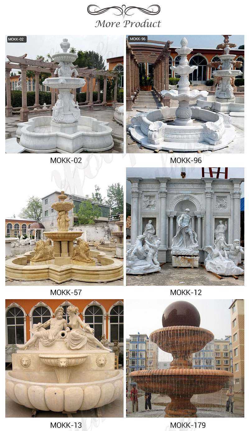 MOKK-174 Outdoor Tiered White Marble Water Fountain