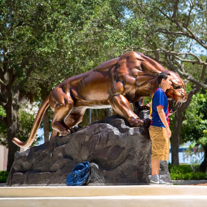 bronze panther statue