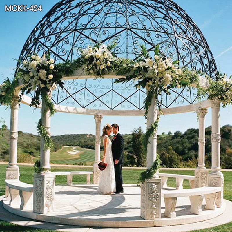 hand carved Large Outdoor Marble Column Gazebo for Wedding Ceremony