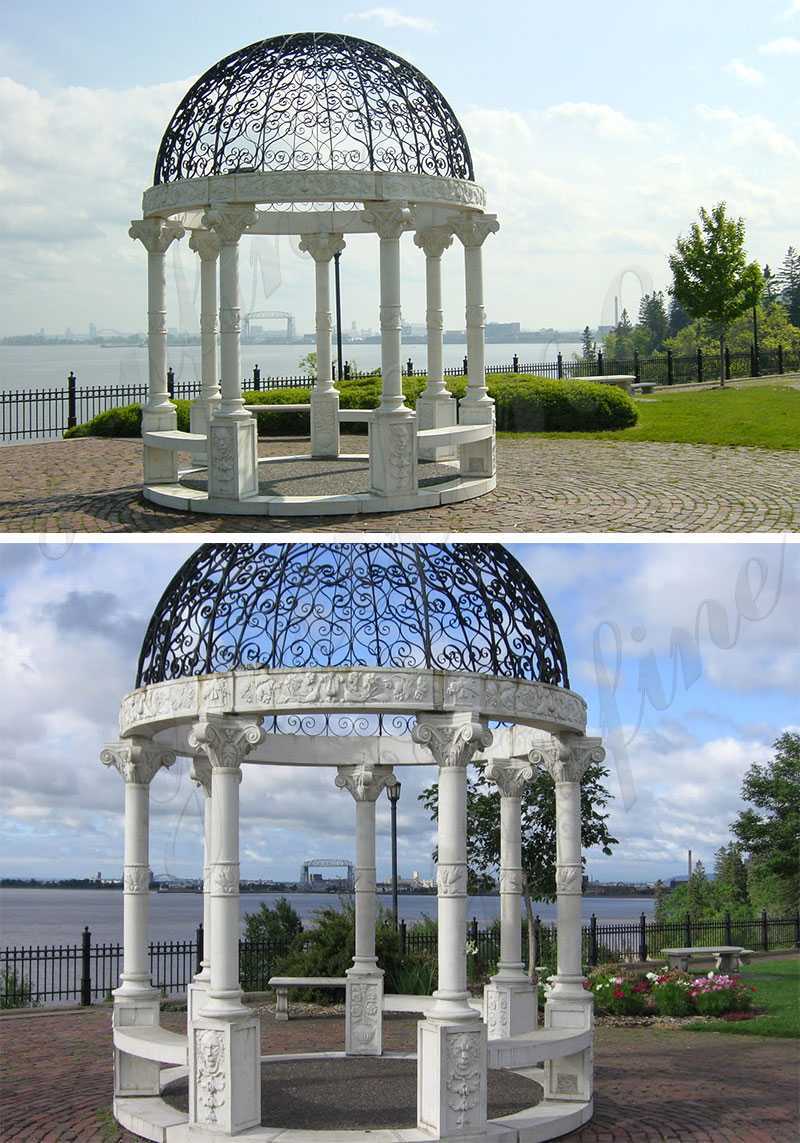 white marble gazebo for backyard for sale