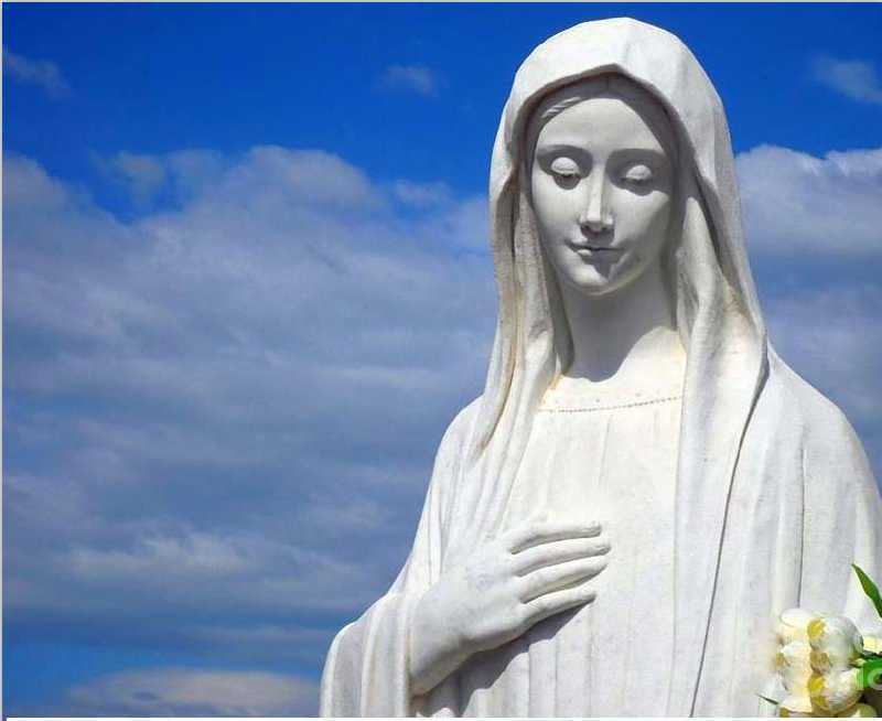 Marble Virgin Mary Statue on sale