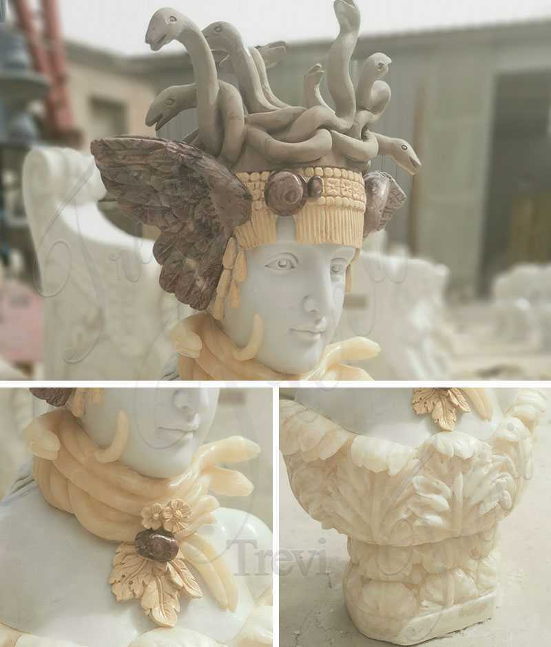 Pure Hand Medusa Marble Sculptures