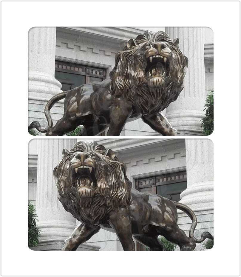 large bronze lion statue