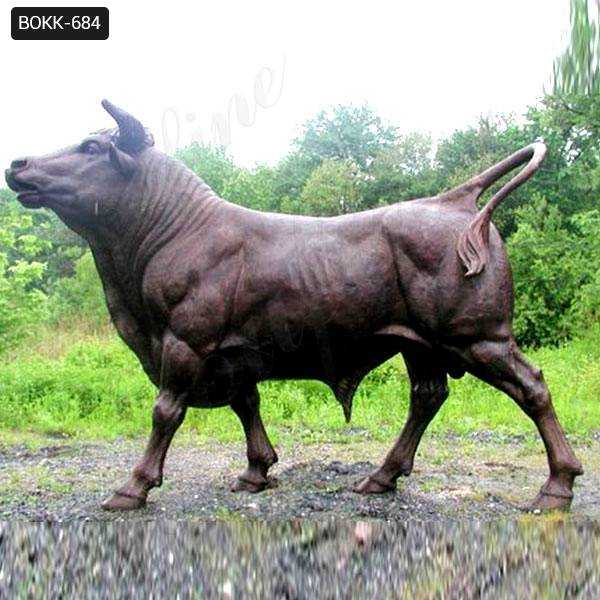 Large Copper Bull Statue