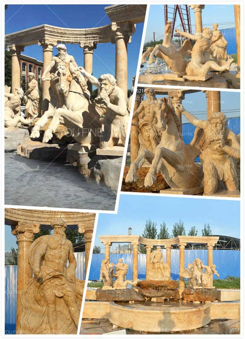 Large Outdoor Luxury Water Fountain with Figure Statues