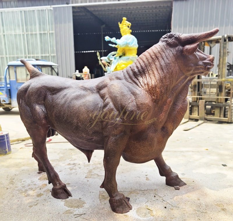 Life Size Outdoor Bronze Bull sculpture