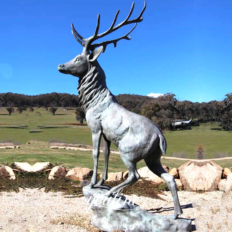 outdoor reindeer statue