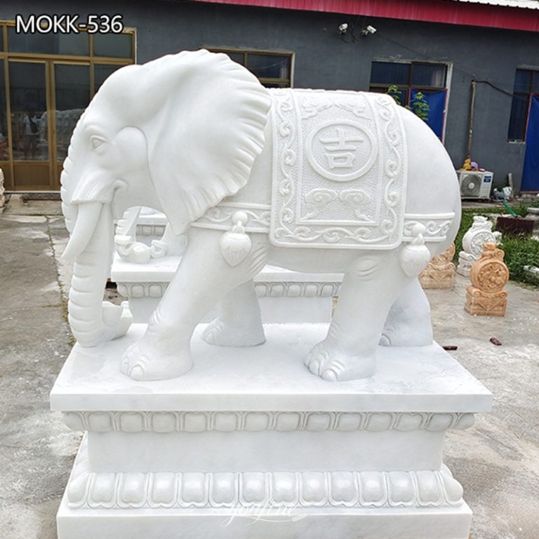 Large Hand Carved White Marble Elephant Statue for Sale MOKK-536 ...