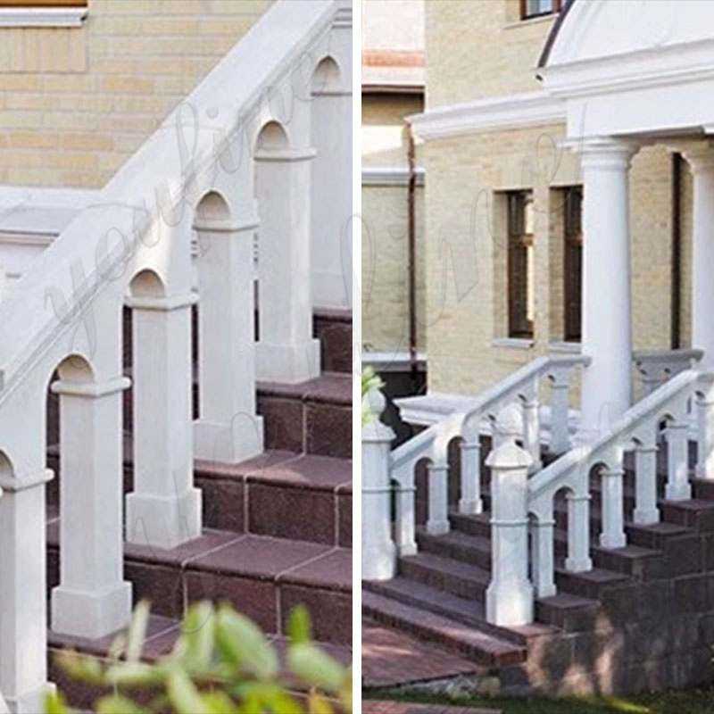 White Marble Stairs Pillars and Railings from Factory ...