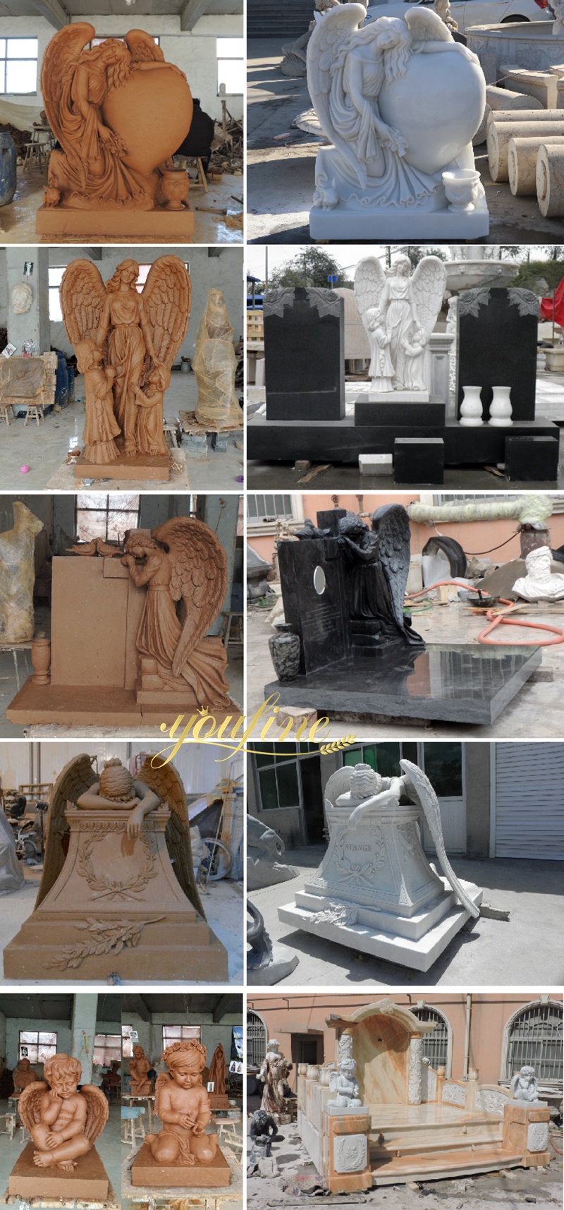 angel headstone clay model