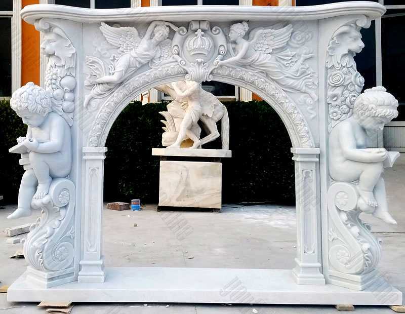 modern stone fireplaces french white marble hand carved fireplace surround design for sale