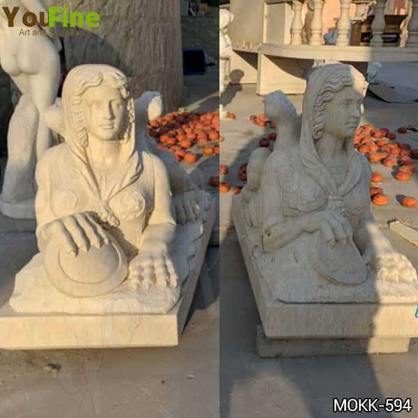 Classical Design Outdoor Egyptian Marble Sphinx Sculpture for Sale