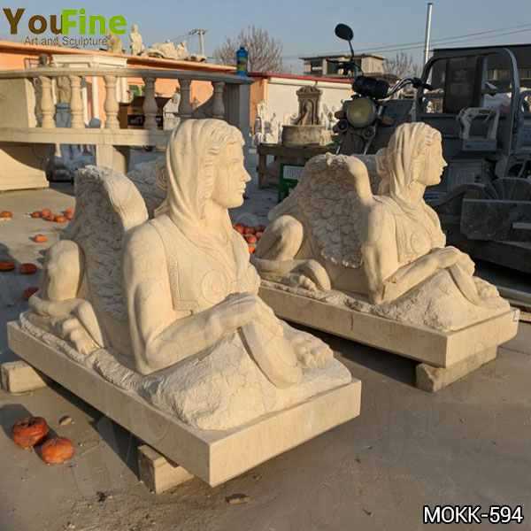 Classical Design Outdoor Egyptian Marble Sphinx Sculpture