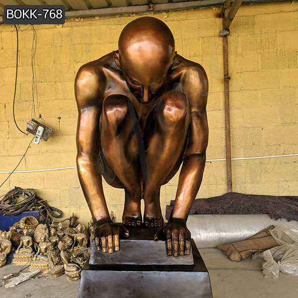 High Quality Casting Antique Bronze Nude Man Statue