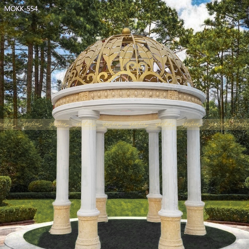 Large Marble Gazebo with Round Pillars for Wedding