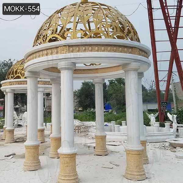 Marble Gazebo with Round Pillars for Wedding Decorations on Sale