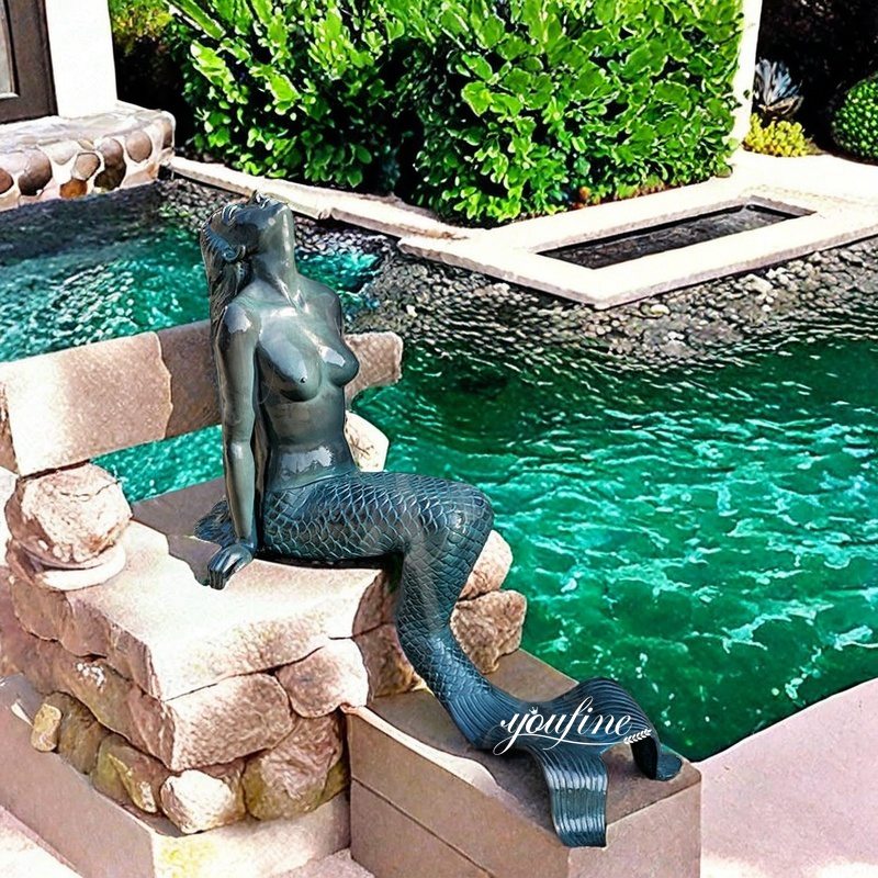 life size sitting mermaid statue for sale