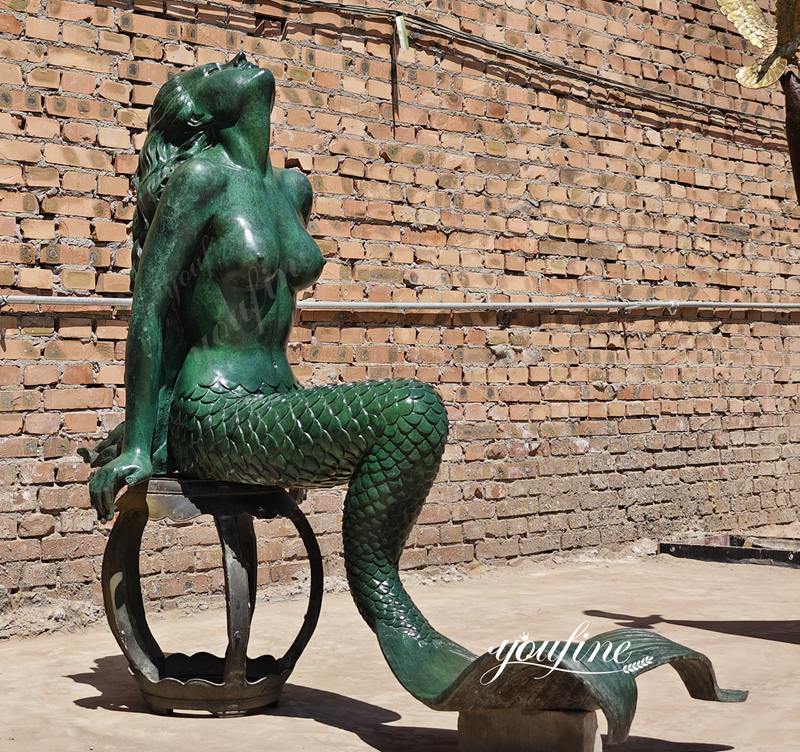 sitting mermaid outdoor decor