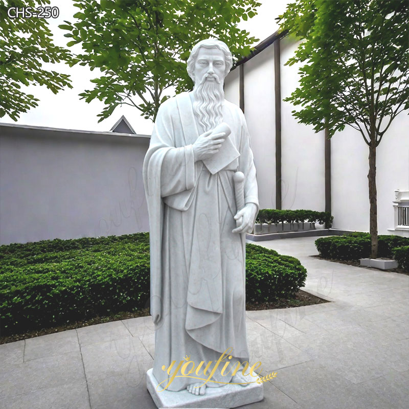 Life Size Catholic White Marble Saint Paul Statue the Apostle Supplier CHS-250