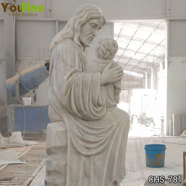 Marble Statue of Jesus with the Children