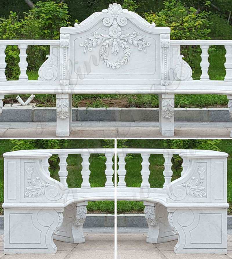 Outdoor marble garden bench