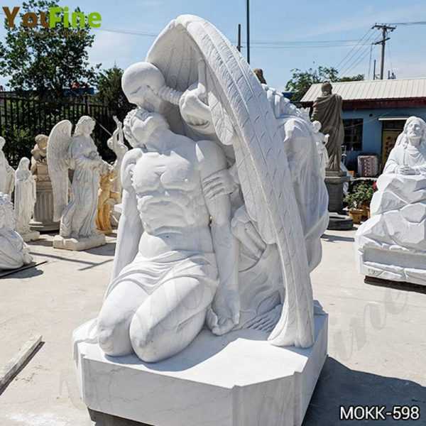 White Marble The Kiss of Death Statue for Sale MOKK-598